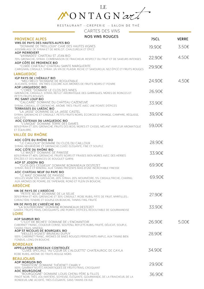 Le Montagn’Art - Menu Image 1